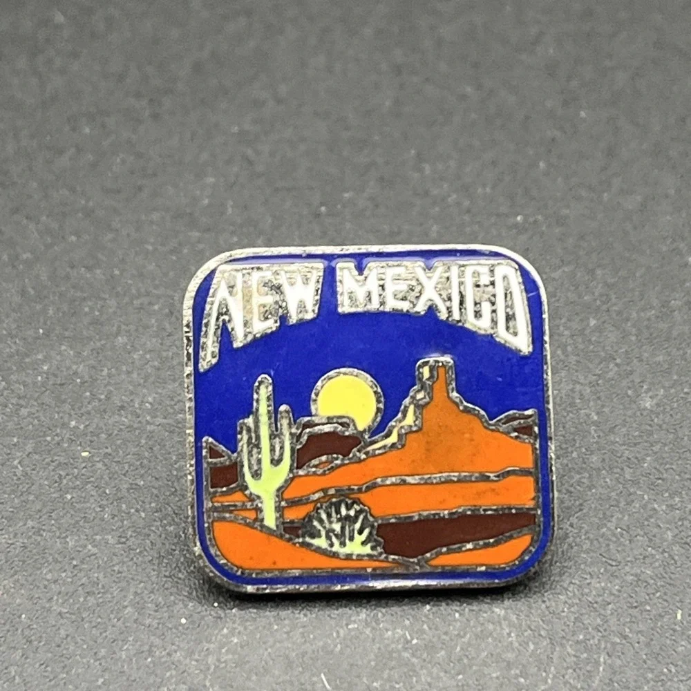 New‎ Mexico Cactus Desert Nighttime Scene United States Of America Lapel Hat Pin